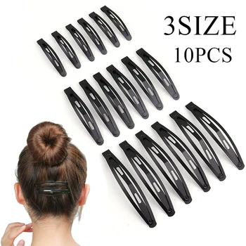 10 pçs/set liga bb grampo de cabelo pintura metal fosco grampos de cabelo tom preto snap grampos de cabelo artesanal headwear simples acessórios para o cabelo