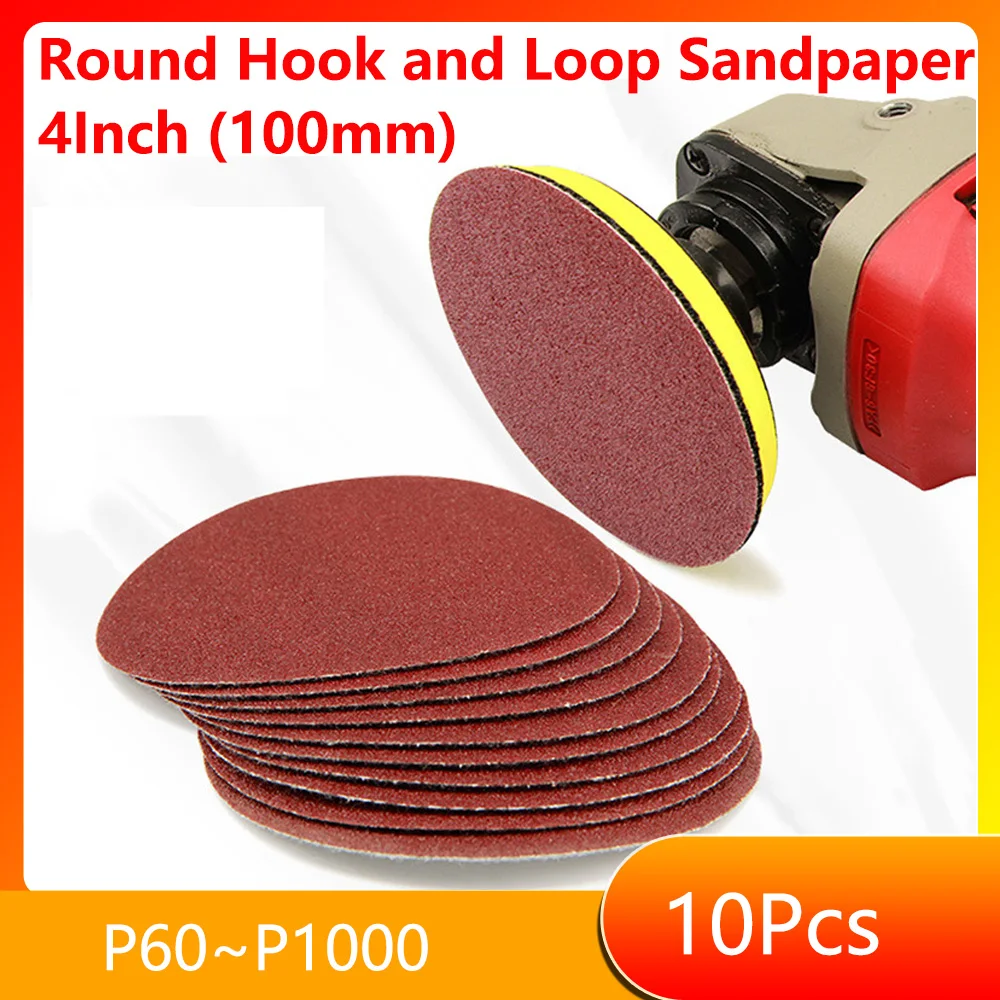 4Inch 100mm Round Hook and Loop Sandpaper Woodworking Metal Grinding Disc Abrasive Polishing Tool For Polishing 20pcs/Set