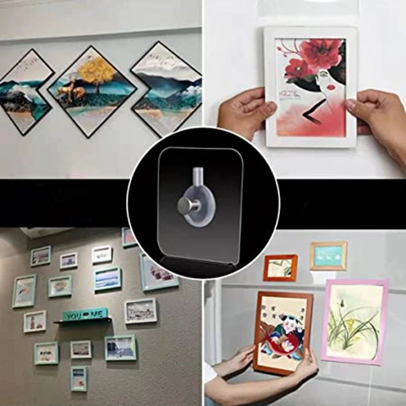 10 Pcs Punch-Gratis Non-marking Sterke Lijm Schroef Stickers Muur Foto Haak Onzichtbare Traceless Hardwall Gipsplaten