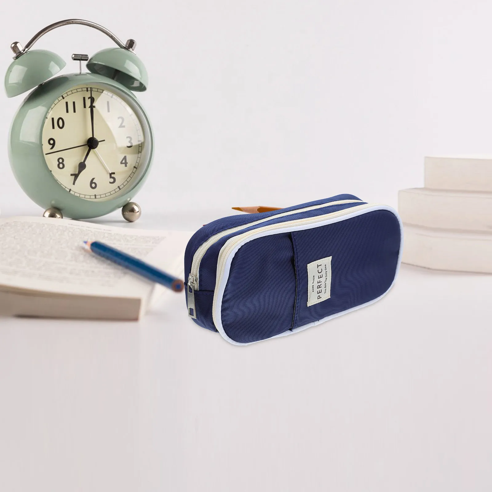 

Large Capacity Stationery Storage Box Desk ganizer School Supply Case Zippered Pouch Portable Pencil Bag Teen Girls Crayon