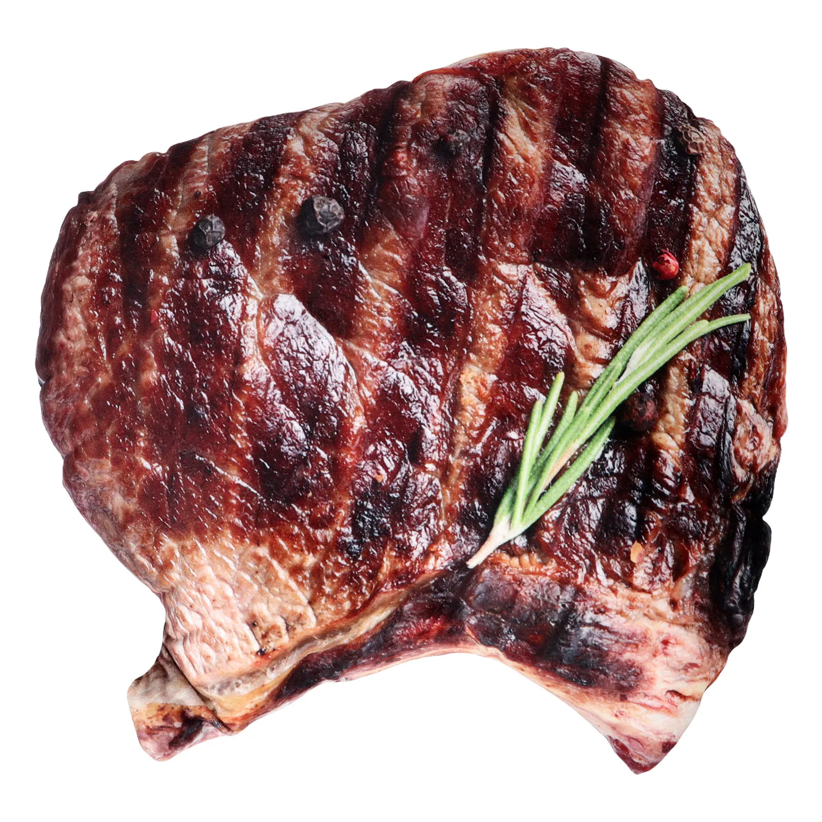 

Ultra Realistic Steak Shaped Pillow Soft Comfortable Hug Pillow for Couch Bedroom Decor Fun Food Space