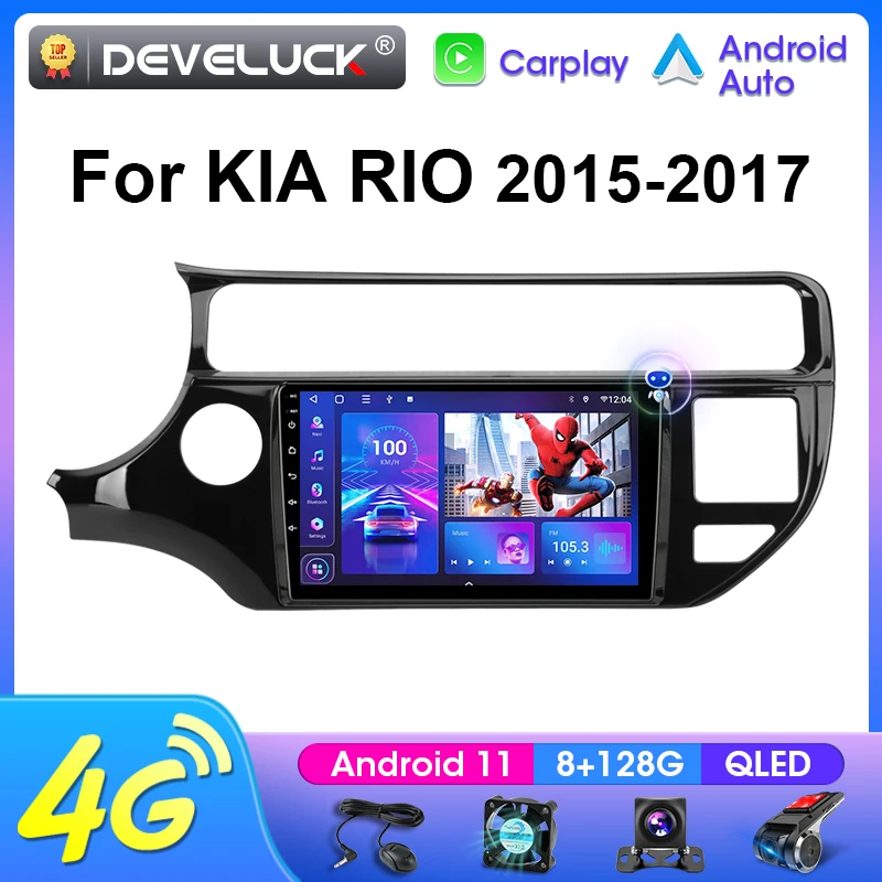 

2 Din Android 11 Car Radio For Kia RIO K3 2015 2016 2017 Stereo Multimedia Video Player GPS Navigation 4G Carplay Auto Head Unit