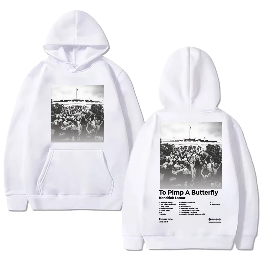 Hot Rapper Kendrick Lamar Album Poster Double Sided print Sweatshirt Men women vintage streetwear Hoodie Unisex  Fleece pullover