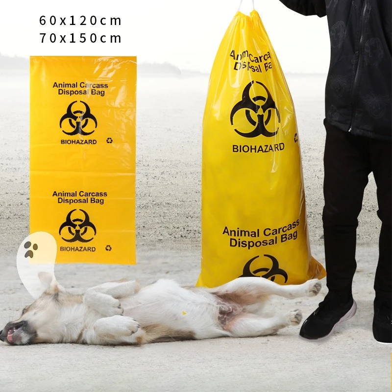 

1 шт., толстая тушка для животных на шнурке, безвредная сумка для лечения, защита от просачивания, герметичная для домашних животных, больничная ферма, сумка для утилизации сантехники