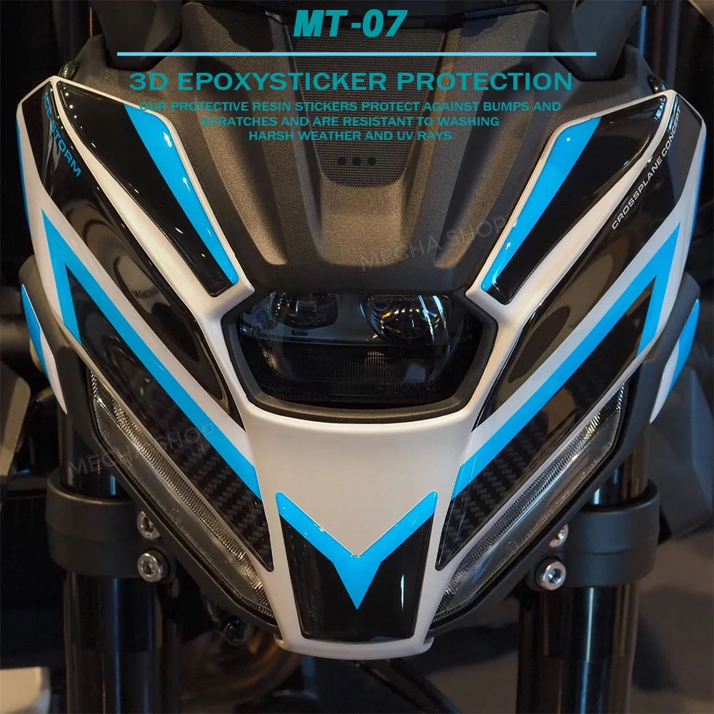 

Motorcycle Accessories Fairing Decals for MT-07 2025 Front Protection 3D Gel Waterproof Stickers MT 07 MT07 Front Decoration