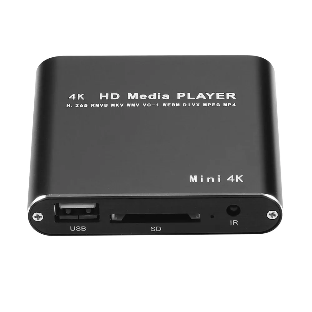 

Портативный мини медиаплеер Full HD 4K Поддержка HDD USB-накопитель SD-карта 2K 1080P ТВ-приставка автовоспроизведение реклама видео MP3 PPT плееры