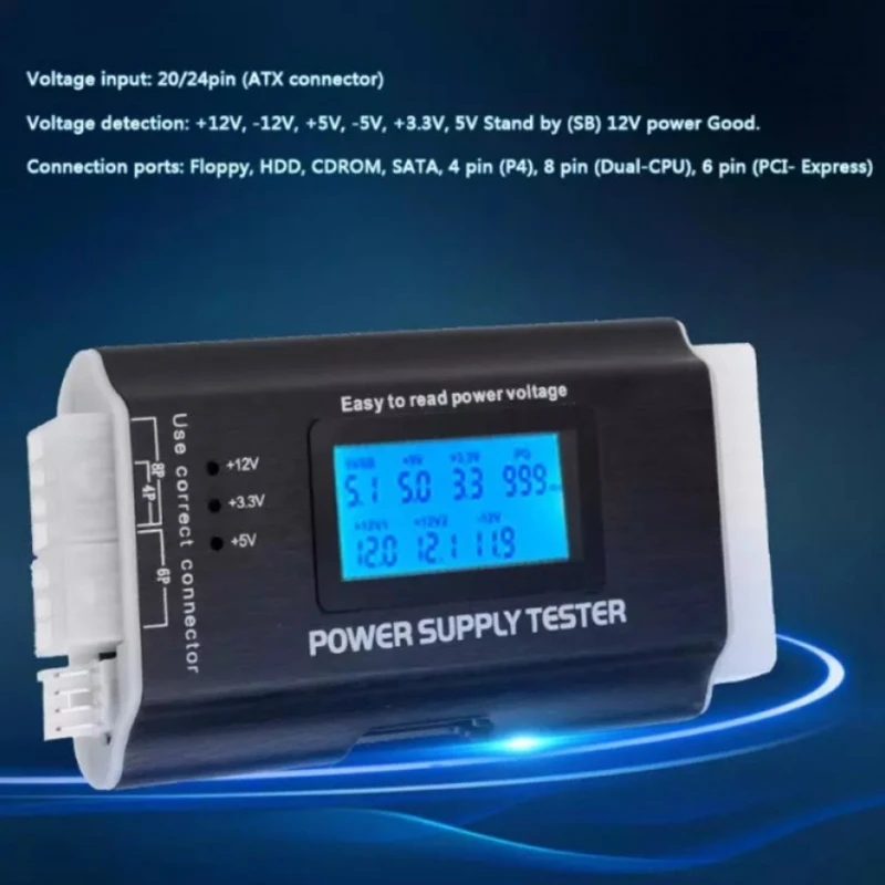 ATXs Power Supply Diagnostic Testing Instrument for Purpose Battery Management