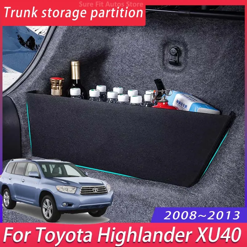 

Для Toyota Highlander XU40 2008 ~ 2013 автомобильная утолщенная перегородка для хранения багажника, многофункциональный ящик для хранения, аксессуары для салона автомобиля