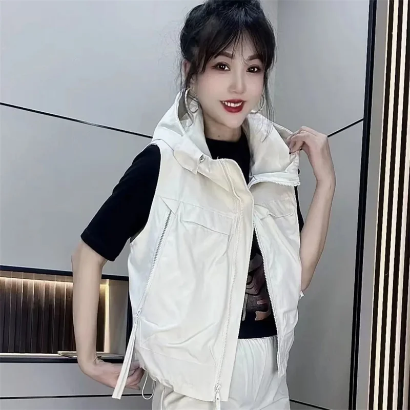 2025 여름 신상 여성 조끼 자외선 차단 의류 루즈 얇은 후드 캐주얼 자외선 차단 야외 재킷 아우터웨어