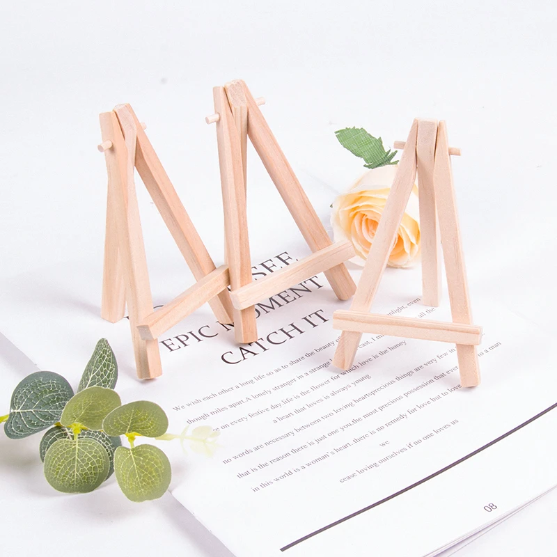 5pcs Mini Wooden Easel Stands Wedding Table Place Cards Holders Wooden Name Place Card Display Easels for Wedding Table Decor