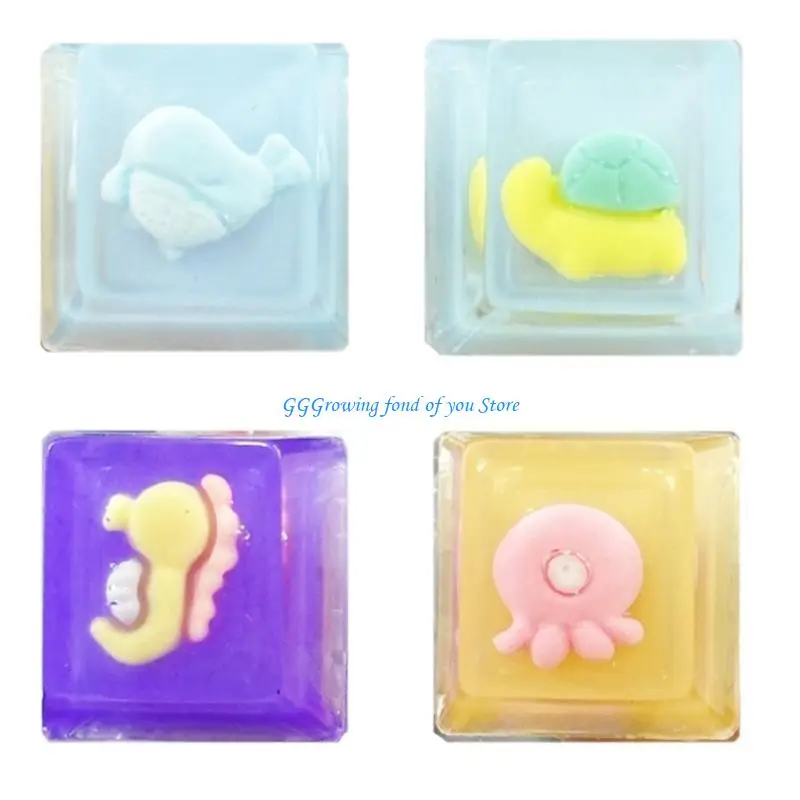 H9EB 1PC راتنجات الخلفية الخلفية Keycap لوحات المفاتيح الميكانيكية KEYCAP نمط حيوان لطيف