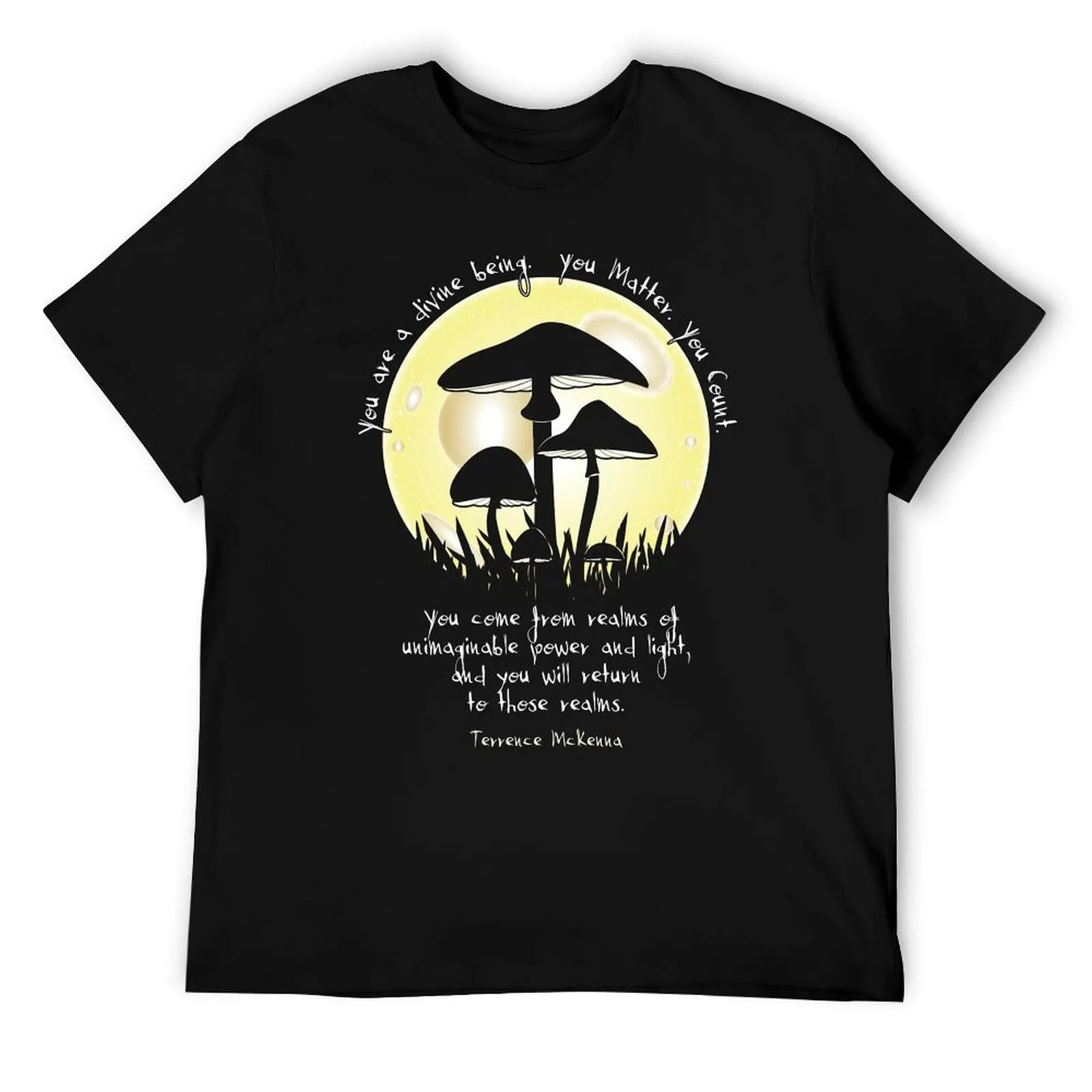 

Футболка с надписью «Грибы в лунном свете» ~ Terrence McKenna, мужская футболка, мужская дизайнерская футболка