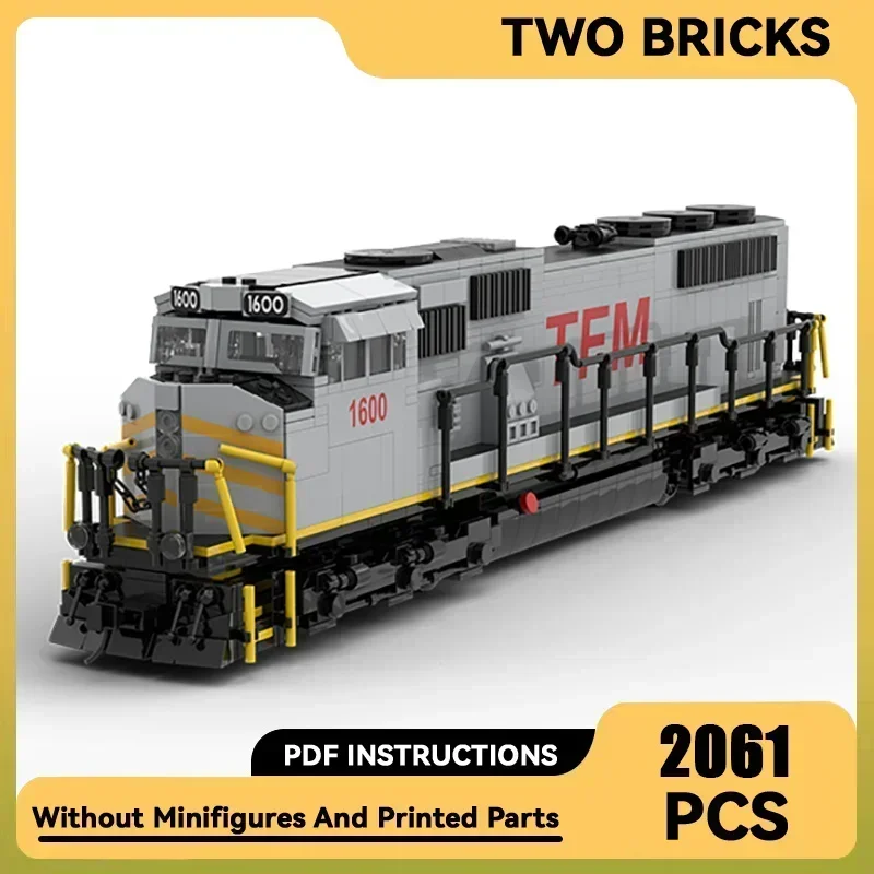 Car Model Moc Building Bricks TFM SD70MAC Traction Locomotive Technology Modular Blocks Gifts Christmas Toys DIY Sets Assembly