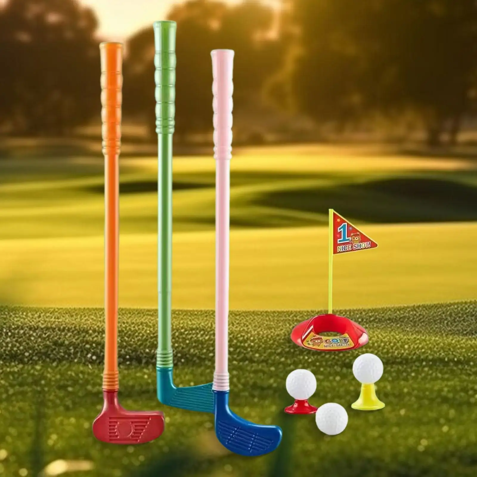 Mini Golfe Play Set Com Bolas E Clubes De Golfe, Jogo De Jardim, Idades 3 e 4, 10 Pcs