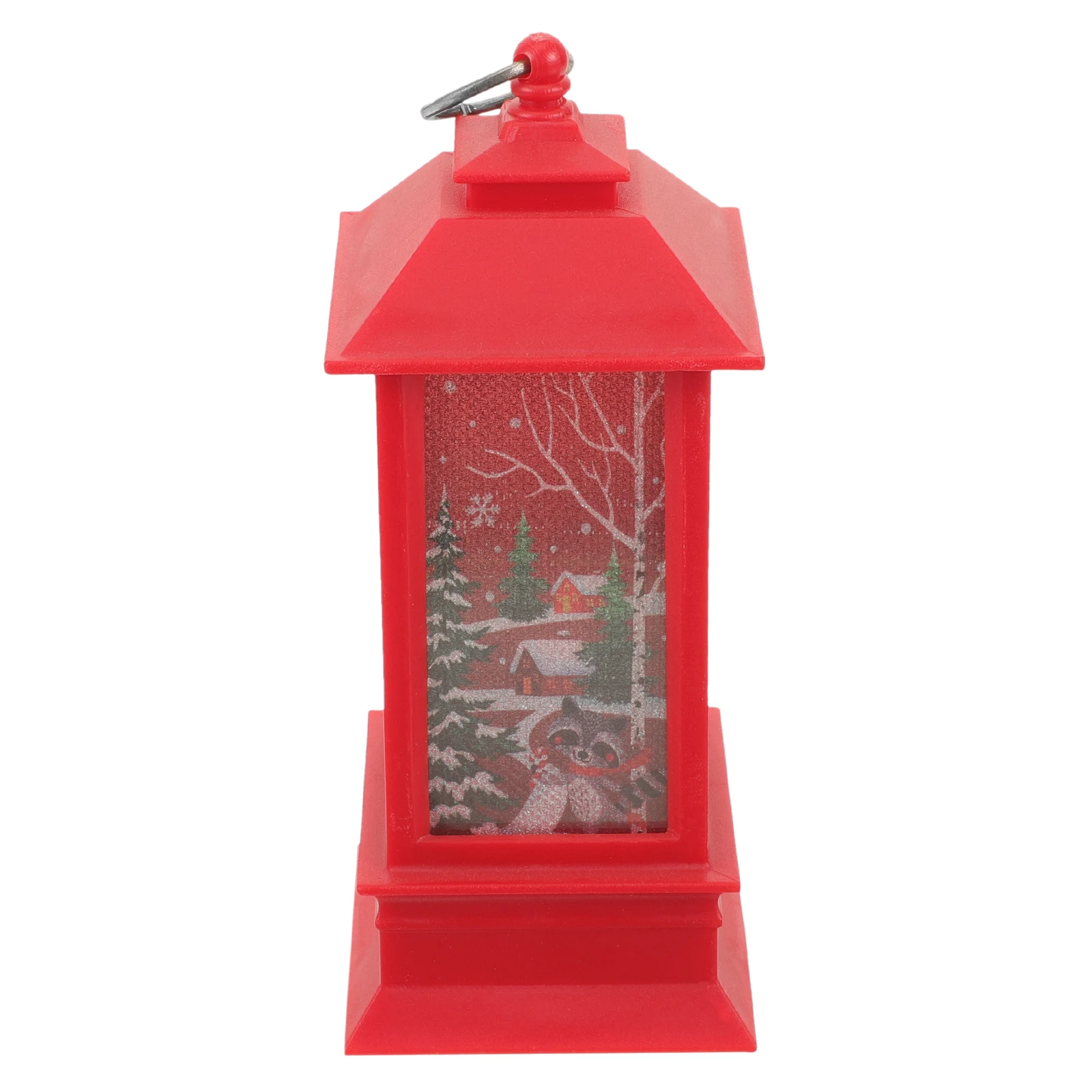 

Ornaments for Christmas Tree Square Lantern Lamps Festive Decoration Night Light Lights Decorative Lanterns Indoors Red Elder