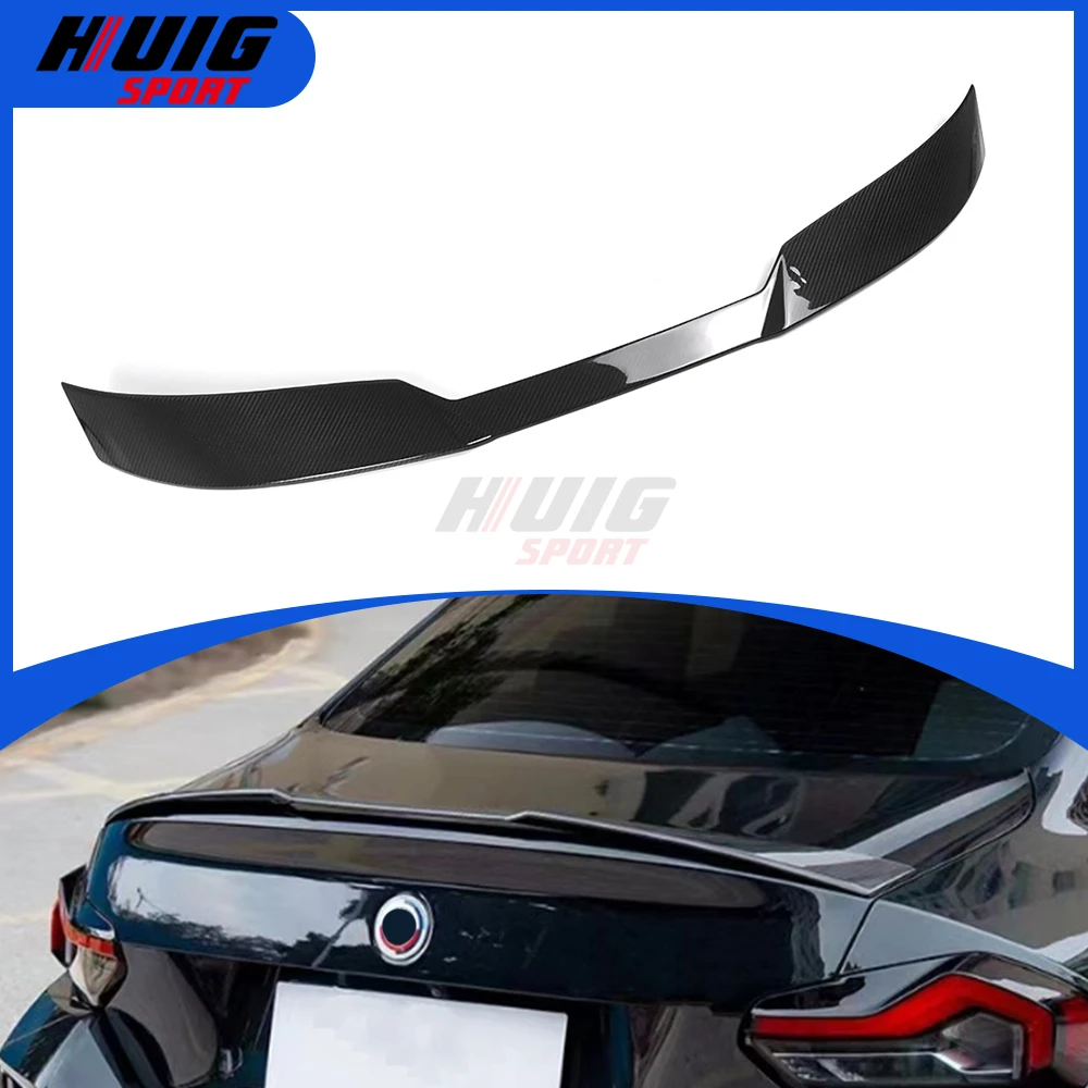 For BMW M2 G87 2023 2024 2025 DRY Carbon Fiber Exterior Rear Tail Trunk Boot Duck Wing Spoiler Splitter Panel Cover Sticker Trim