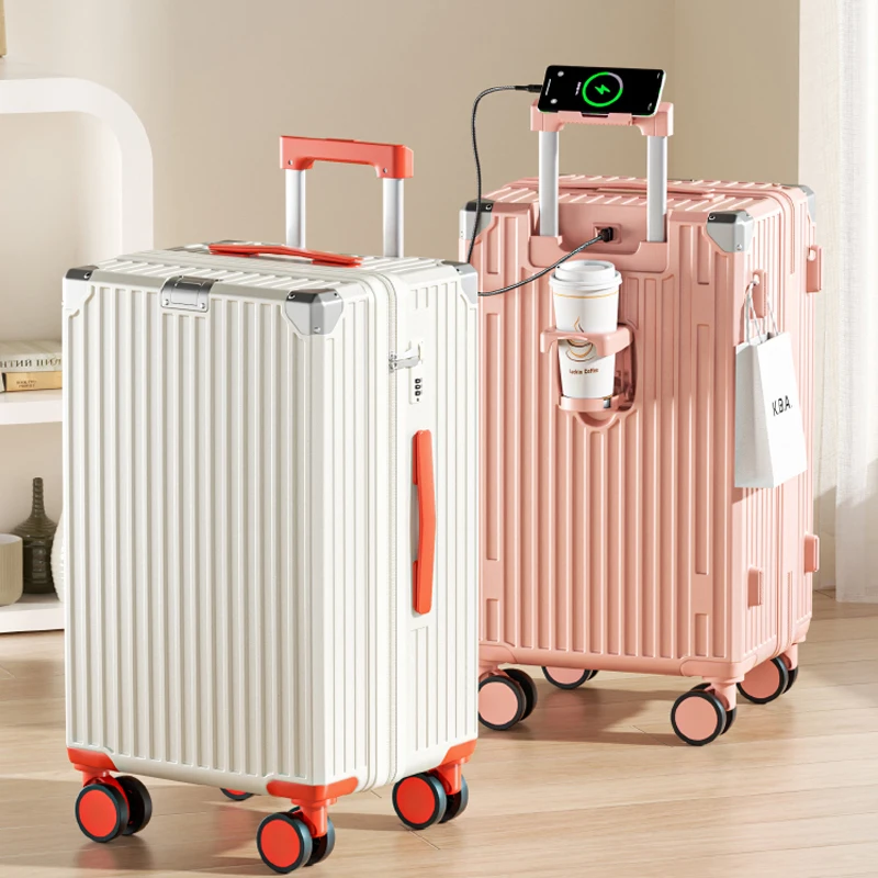 

Zipper Luggage Multi-Functional Dual Charging Ports 20 inch Boarding box 22/24/26/28/30'' Large Capacity Thickened PC Suitcase