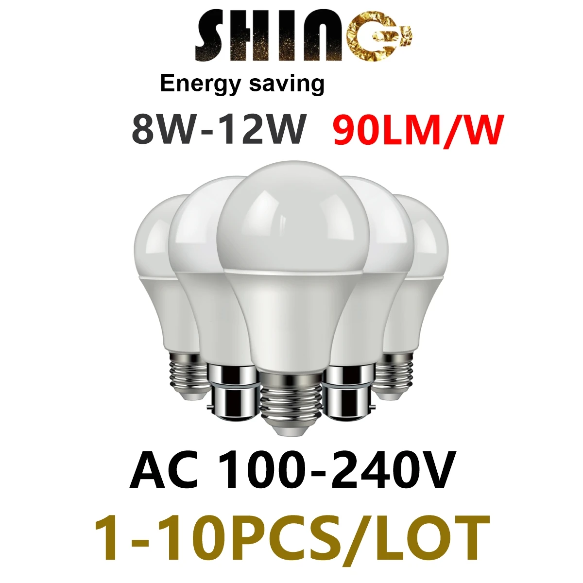 

A60 lampara led 100V-240V bulb lights E27 B22 8W-12W 90lm/W High Lumen lighting for living room led bulbs for house for home