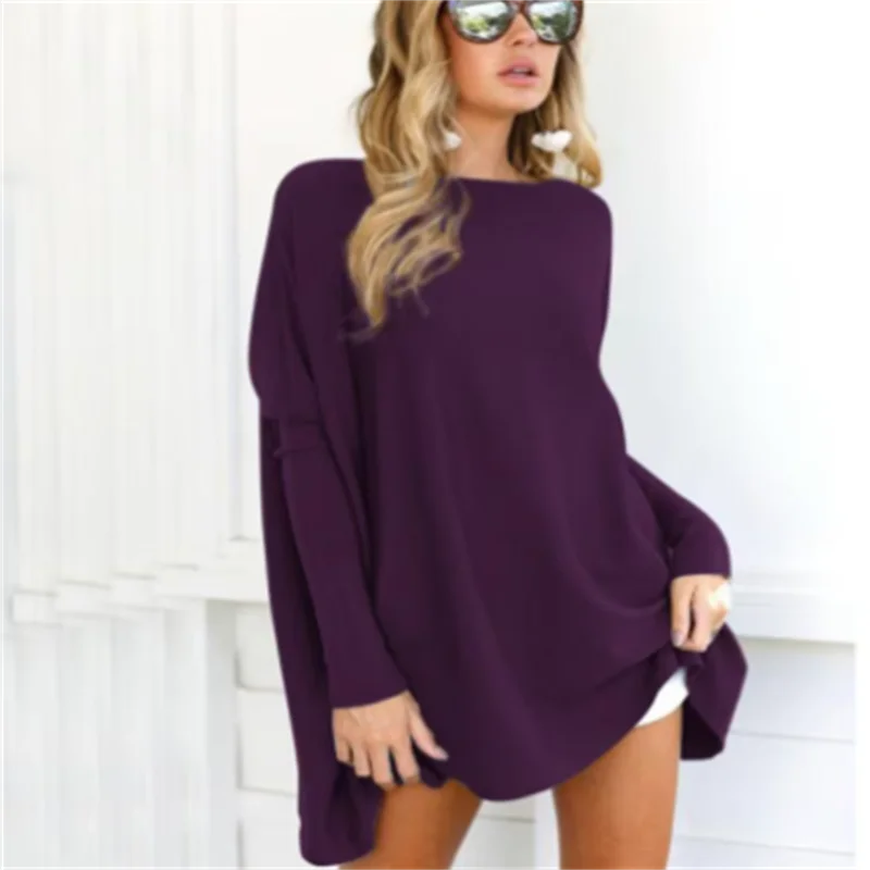 New women's tops T-shirts round neck loose tees fluffy hand youth soft T-shirt 2025 spring and autumn long sleeves plus size