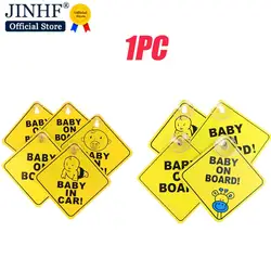 Hot sale 1PC Baby On Board Sign with Suction Cup Car Window Yellow REFLECTIVE Warning Sign Safe Driving Accesorios