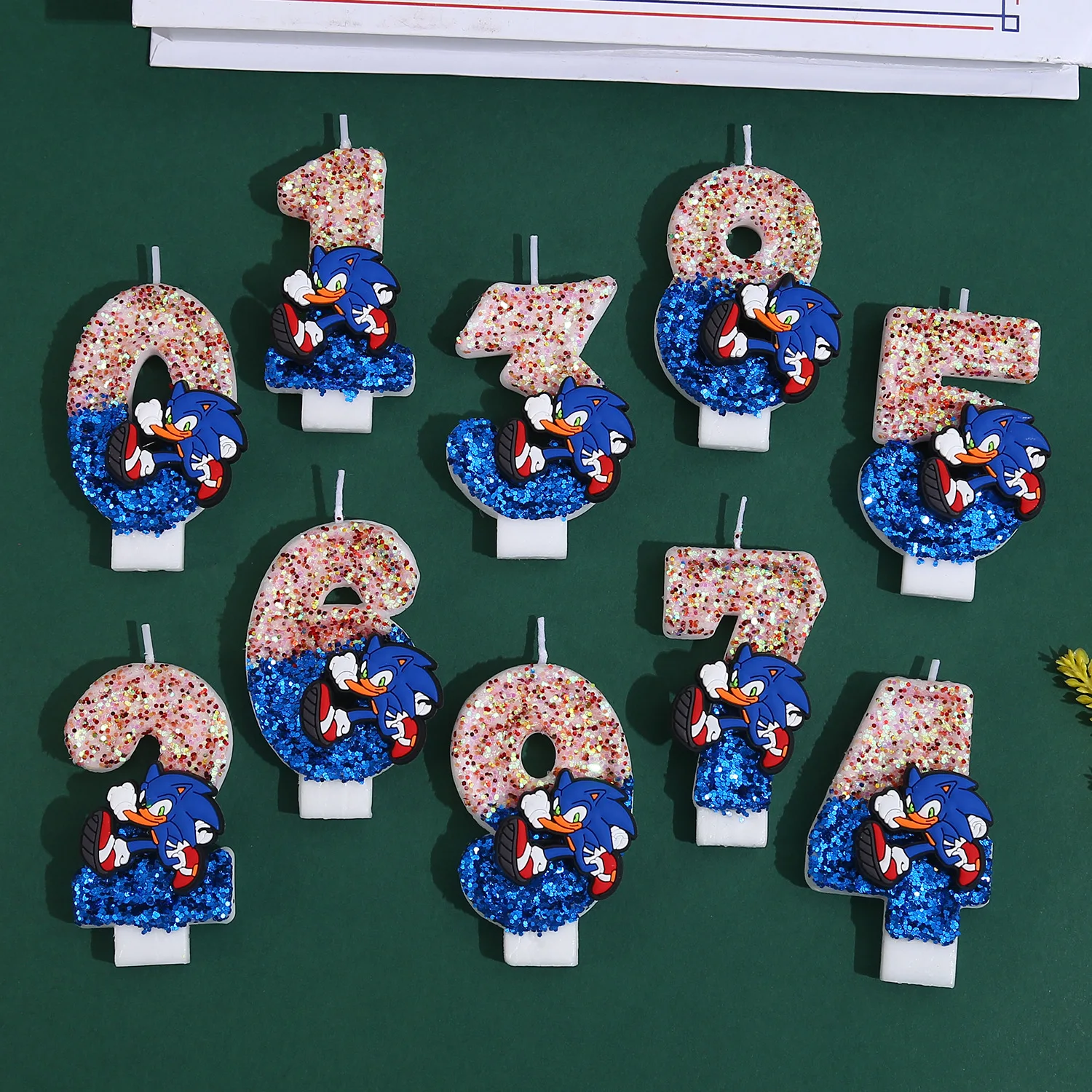 Sonic Figur Kerzen Nummer 0-9 Cartoon Spaß Kuchen Dekoration Party Geburtstag Dekoration für Kinder Party Gefälligkeiten Geschenke Baby Dusche