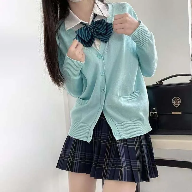 Anime JK cardigan college style long sleeved wool sweater, comfortable micro elastic knitted fabric,fashionable women's clothing