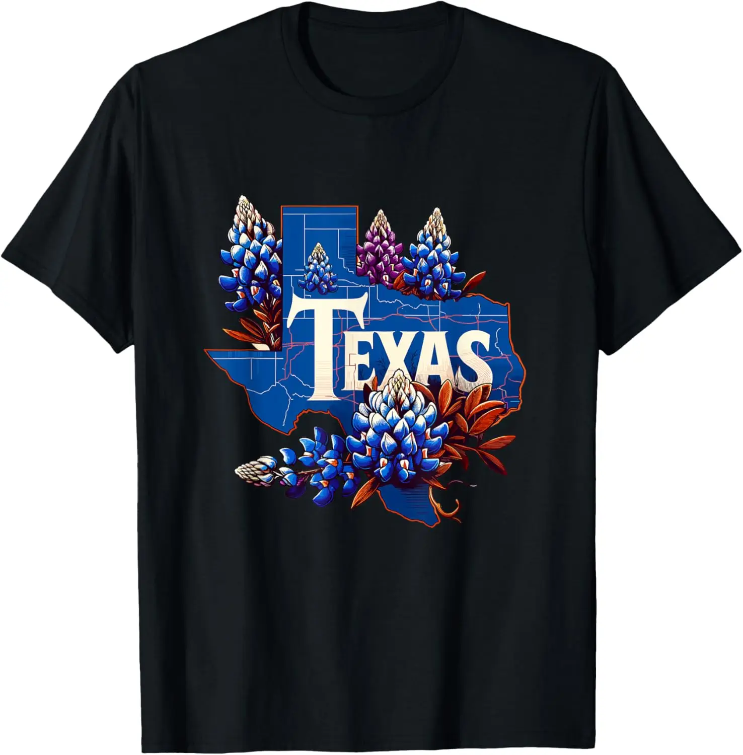 

Футболка с цветочным рисунком Texas State Bluebonnet State Texas State