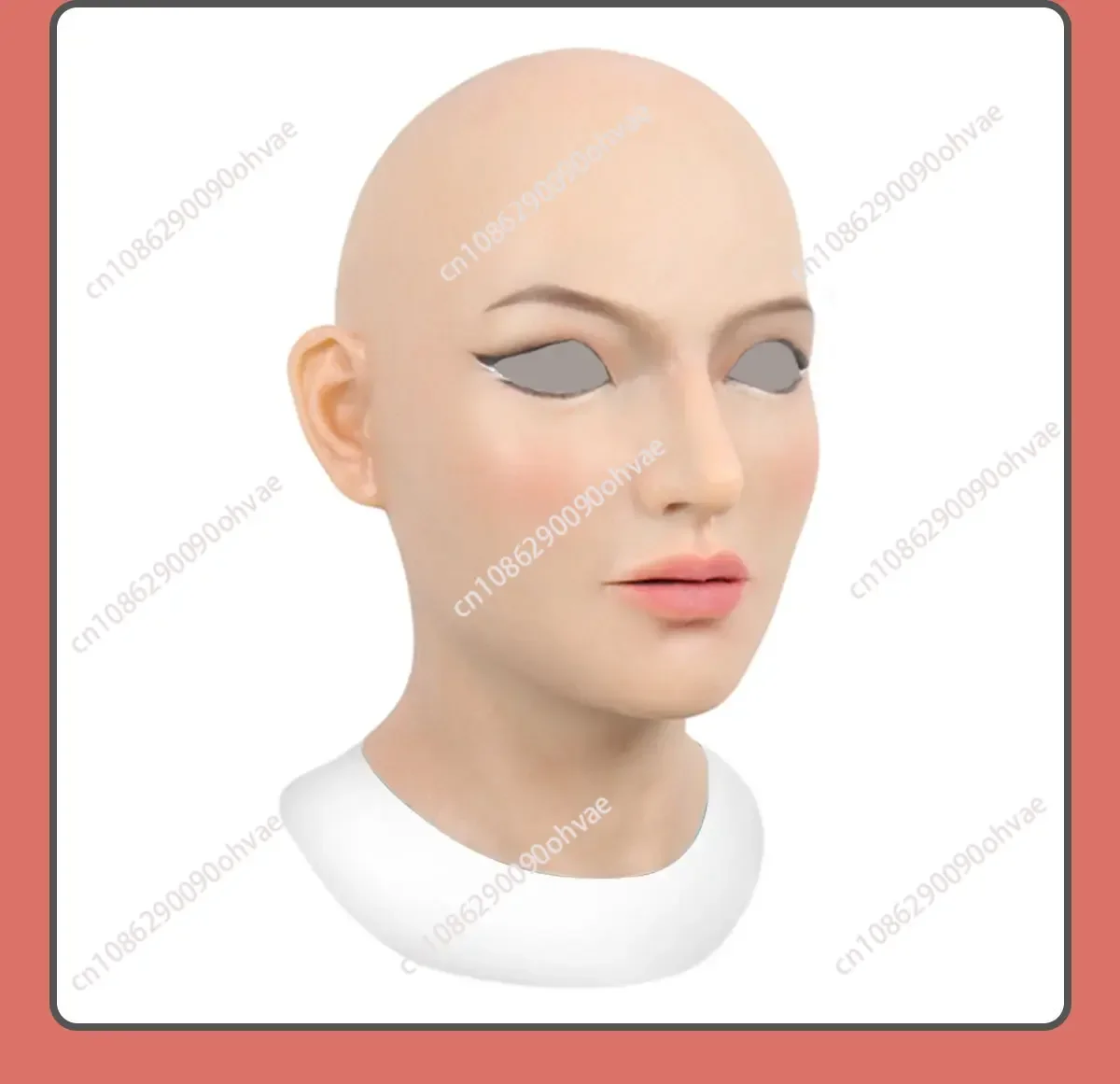 New Adult Full Head Mask Bald Female Shape of Silicone Dress Headwear Halloween Cosplay Accessories Mask Fake Girl Mask