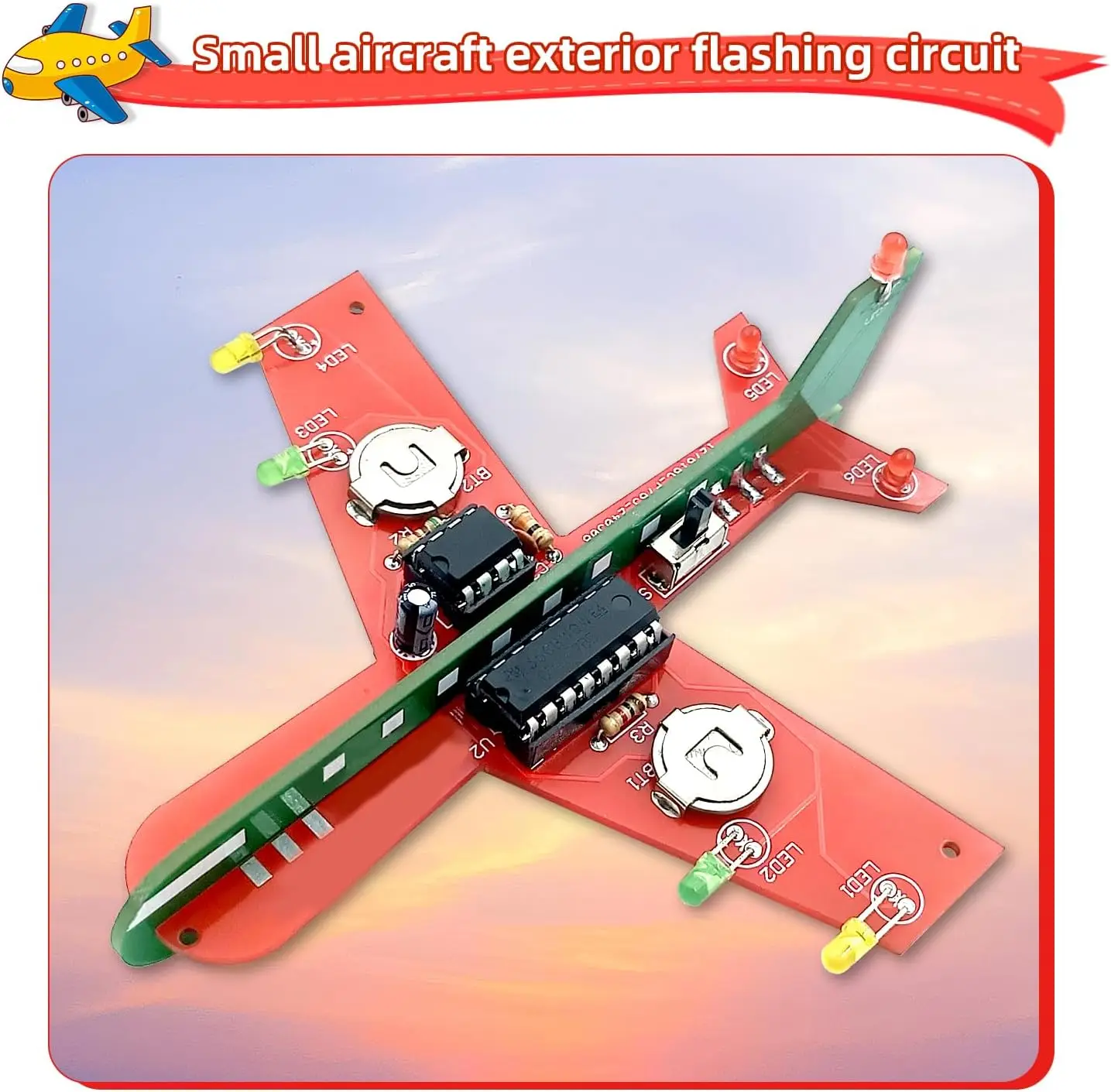 Small Aircraft Flash Circuit Cd4017 Flow Lamp Electronic Production Kit DIY Welding Practice Circuit Board Parts