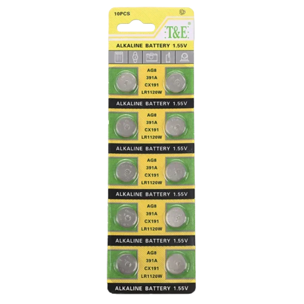 100 قطعة 1.55 فولت AG8 LR1120 391 SR1120 R1120W CX191 بطاريات زر G8A 191 391A SR1120SW خلية عملة ساعة اللعب بطارية عن بعد