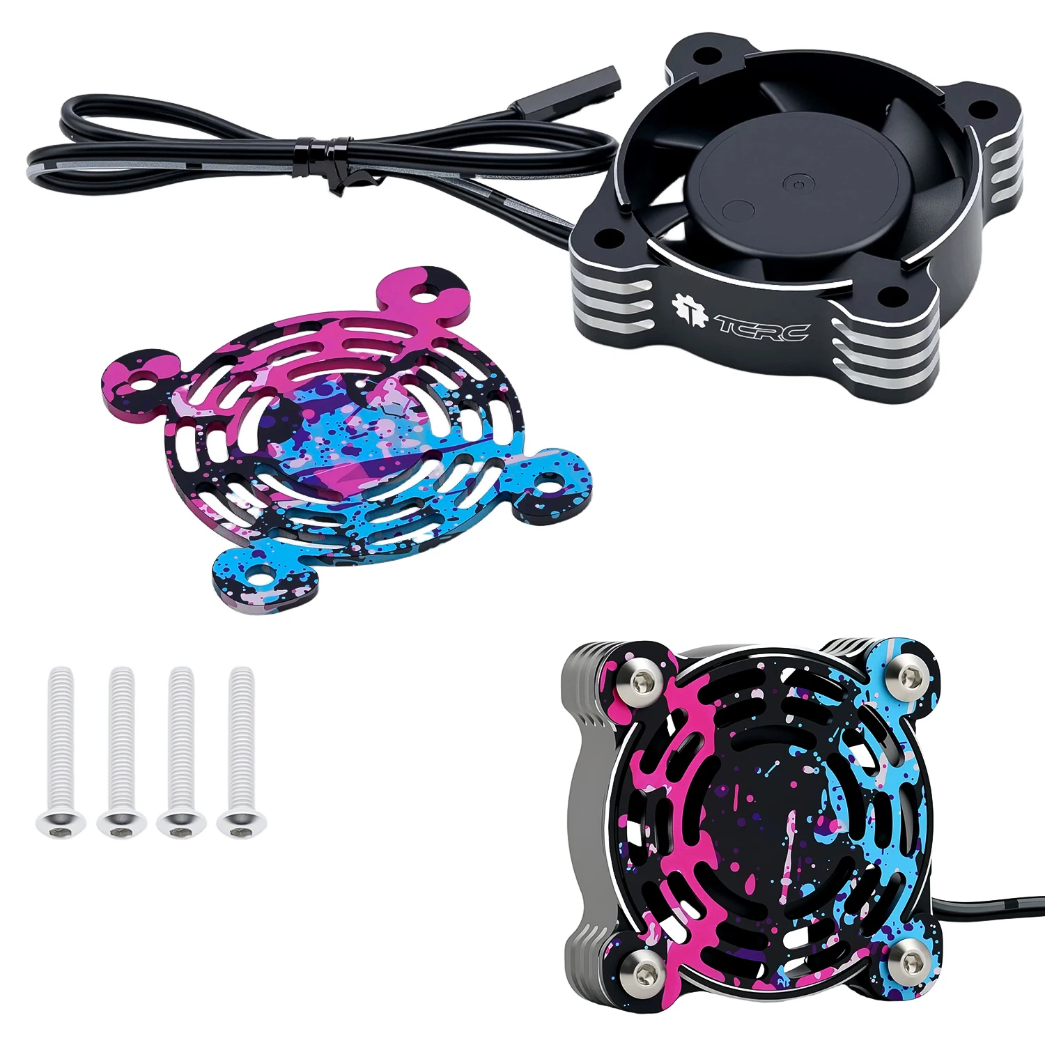 TCRC 40x40x13mm High Speed Aluminum RC Motor Heatsink ESC Cooling Fan for 1/10 1/8 RC Car Truck Buggy Truggy