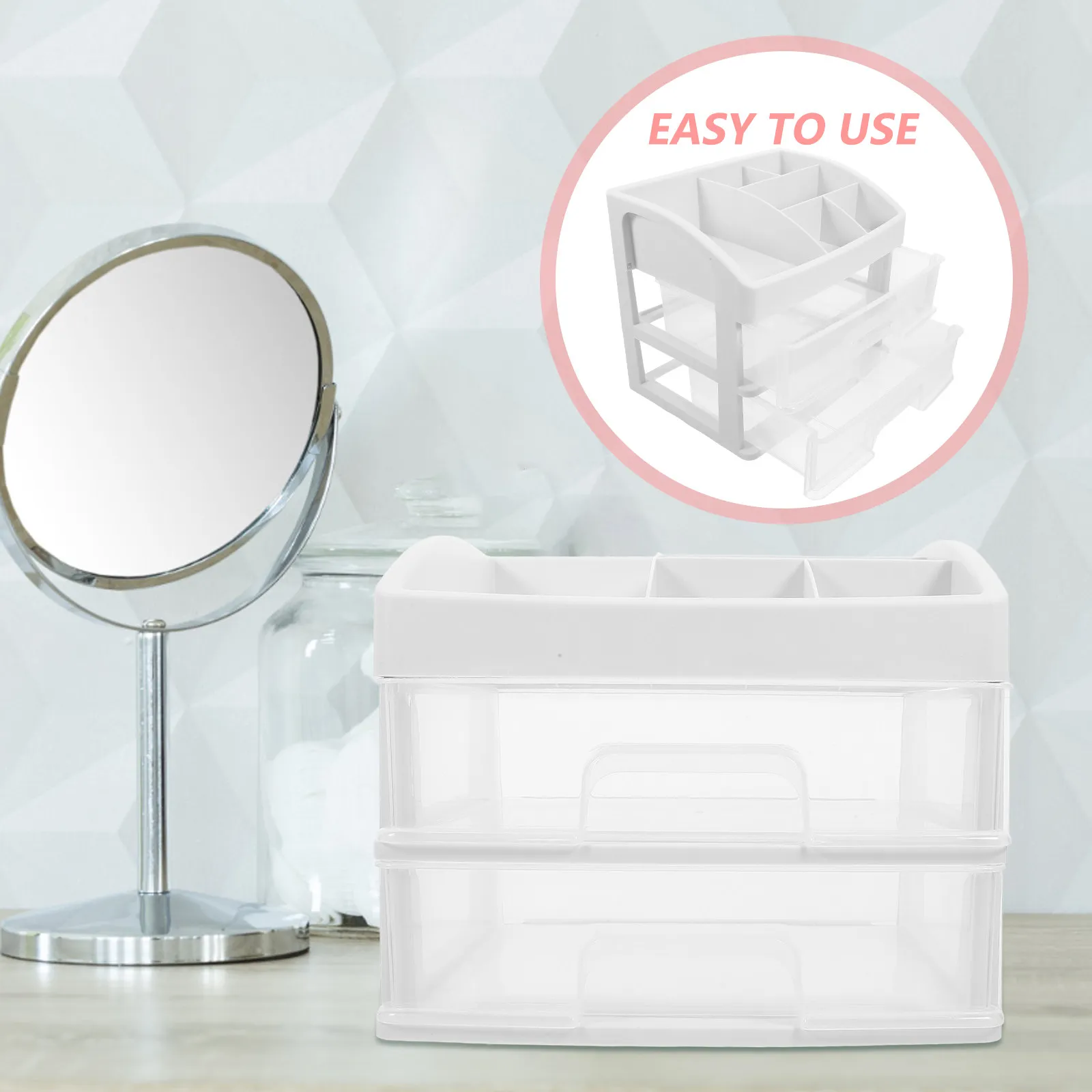 Multilayer Sliding Drawer Desk Organizer Desktop Storage Box Makeup File Holder Stationery Sundries Organizer Office Classroom