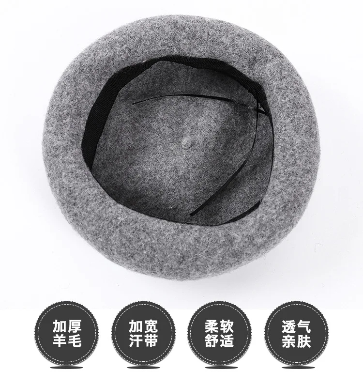 Winter Baby Children Warm Soft Pumpkin Beret Hats Thick Wool French Artist hat Outdoor Girl Princess Kids Round Berets Caps