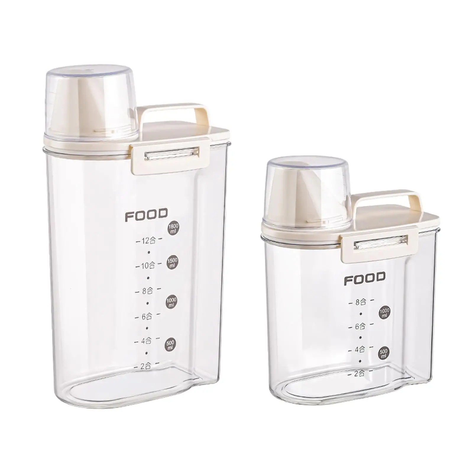 Laundry Powder Container Soap Dispenser with Scale Measuring Cup Rice Dispenser Scent Booster Beads Dispenser for Dorm Home