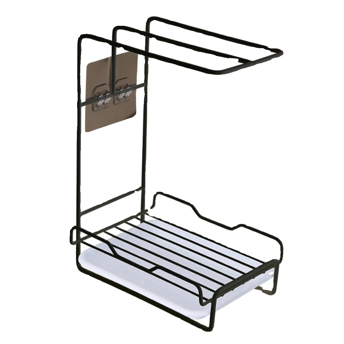 

Kitchen Dishcloth Rack - No-Drill Countertop/Wall-Mounted Storage Rack for Sponge, Towel & Kitchen Supplies ﻿