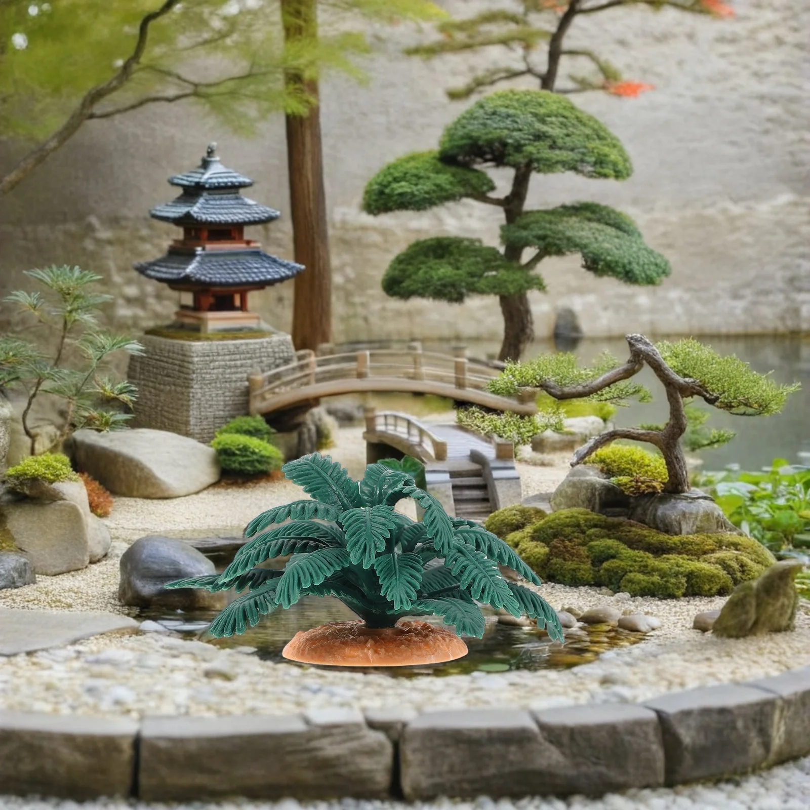 

2Pcs Miniature Coconut Palm Tree Artificial Greenery Plant Decoration for DIY Train Set Fairy Garden Cake Topper