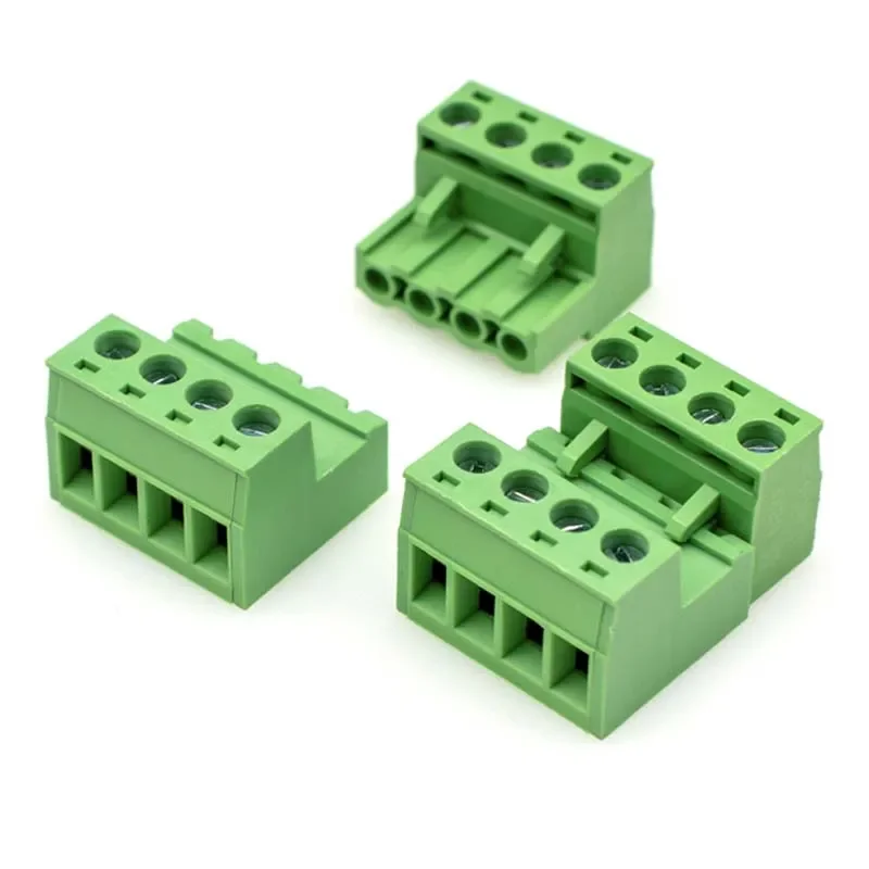 5 pares de bloco terminal de parafuso pcb, passo 5.08mm 2edg 2p-12pin ângulo reto tipo plug-in plugue macho fêmea conector de fio