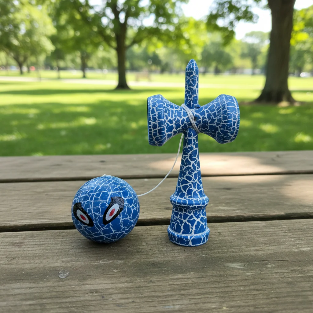 Kendama Ball - Funny Big-Eyed Dual-Color Crack Skill Ball | Competition-Grade Hand-Eye Coordination Trainer