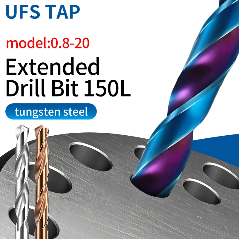 

UFS TAP 1PCS Carbide Drill Bits Tungsten Steel Twist Bit For Metalworking CNC Drilling Tool 150mm-Long D3.1-11.5mm