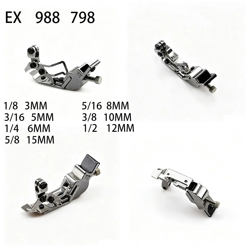 Prensatelas Elástico Ajustable para Máquina de Coser Overlock EX 988 798, Prensatelas de Tensión para Banda Elástica, Accesorios Industriales para Remalladora