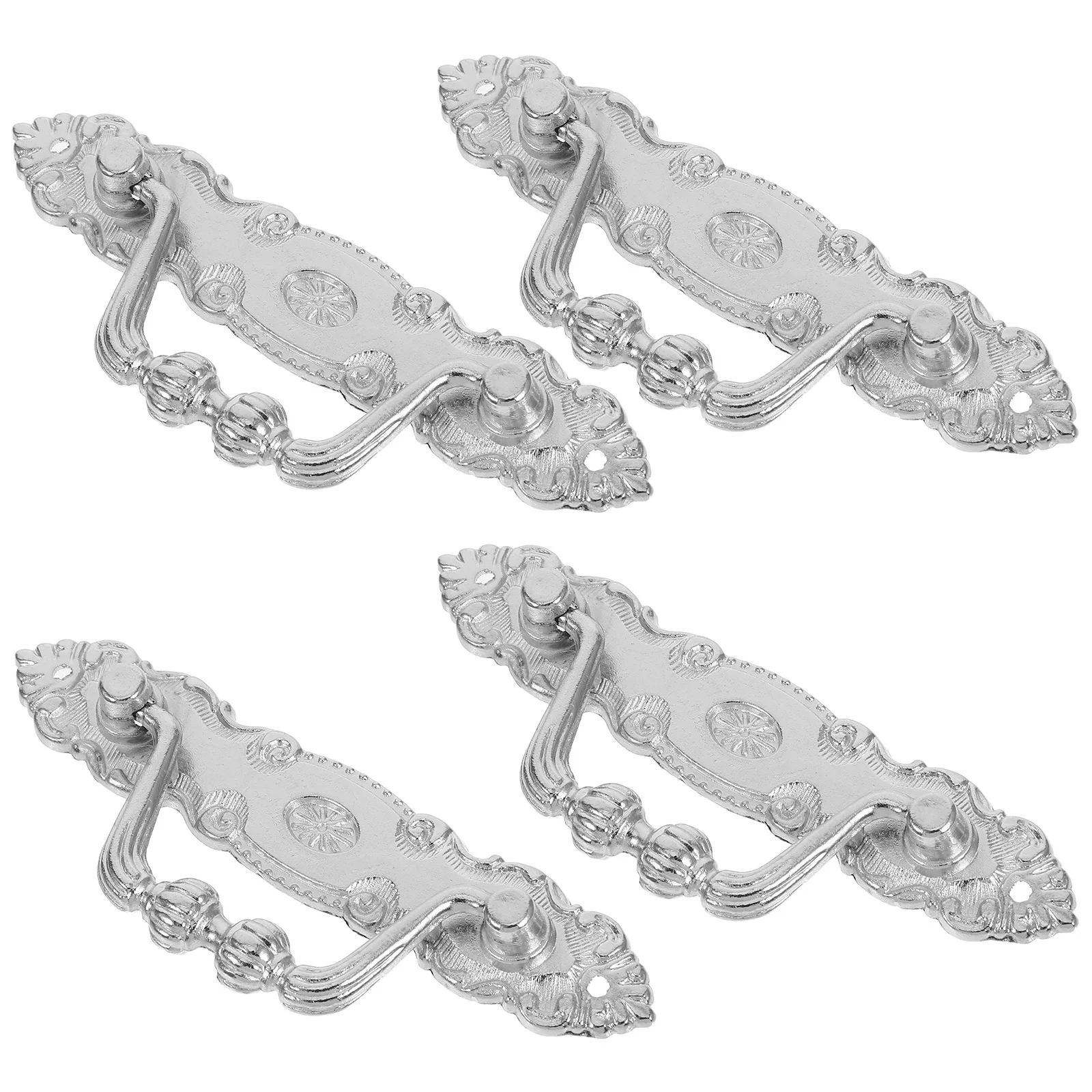 

4Pcs Zinc Alloy Drawer Handles Elegant Vintage Design Cabinet Pulls for Furniture Easy Installation Cupboard Handles