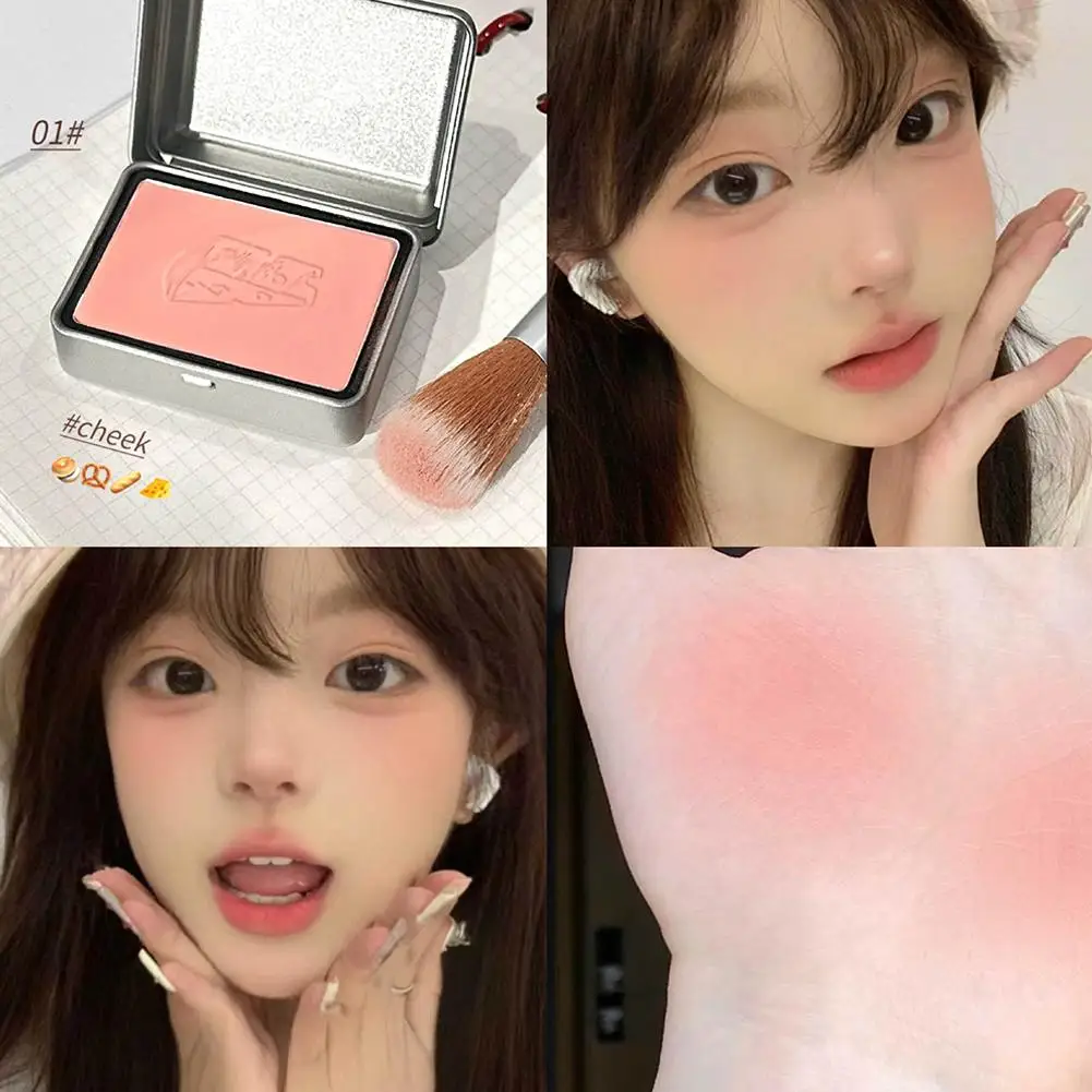 Paleta de Blush Monocromático para Iniciantes, Natural Baixa Saturação Face Blush, Sombra Contorno, Maquiagem Estudante, Cosméticos