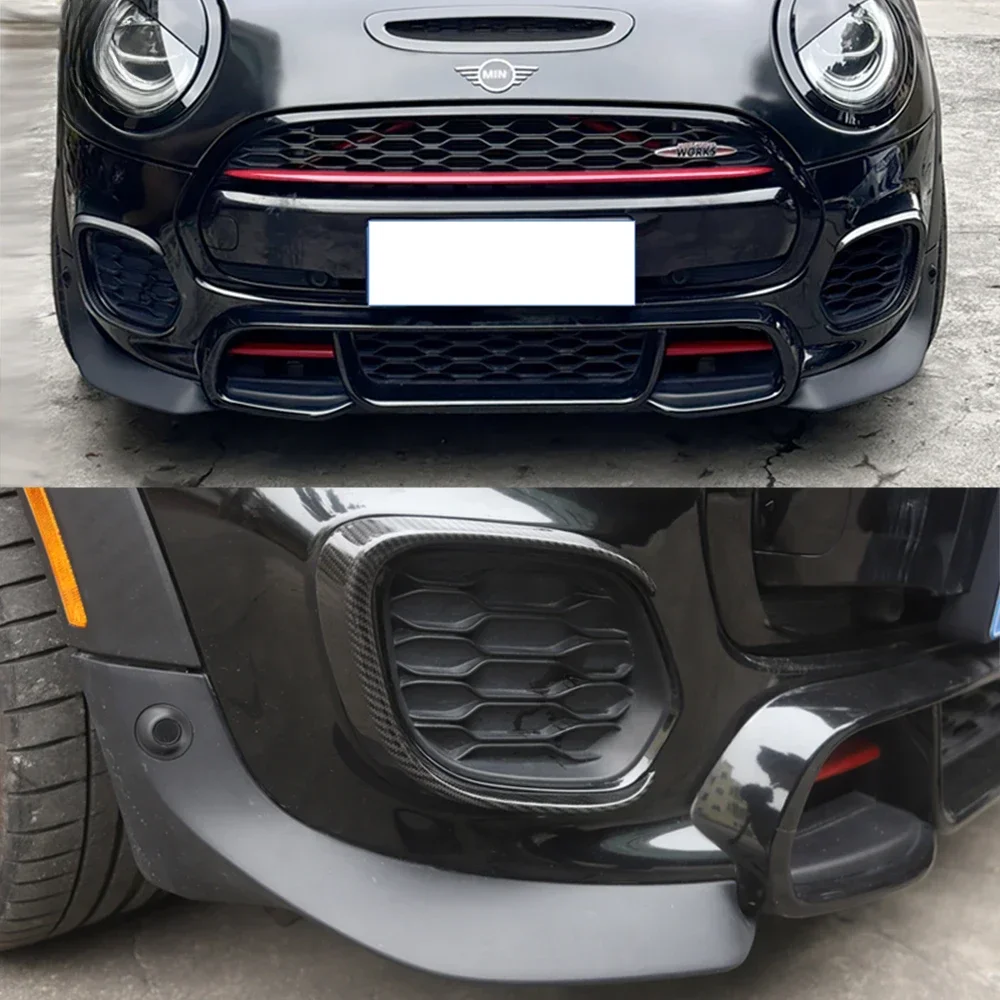 ABS Plastic Canards Stick On Style Type Cover Front Bumper Extenstion Decoration Parts 2014-2021 For Mini Cooper JCW F55 F56 F57