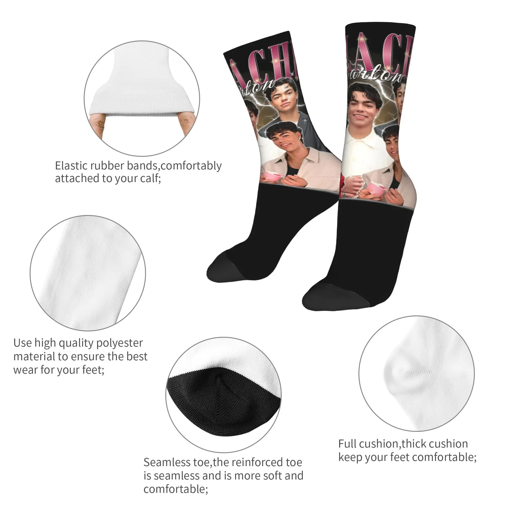 Calcetines de moda para hombre Casual Malachi Barton Actor calcetín poliéster deporte calcetines de mujer Primavera Verano Otoño Invierno,