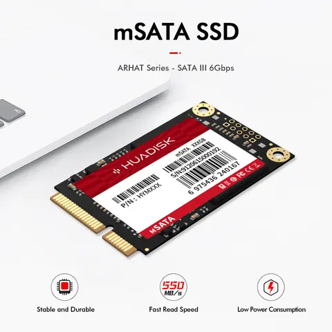 HUADISK mSATA SSD SATA III 6Gbps 3D NAND Unidade de estado sólido interna 128GB 256GB 512GB 1TB para laptops Ultrabooks Desktop
