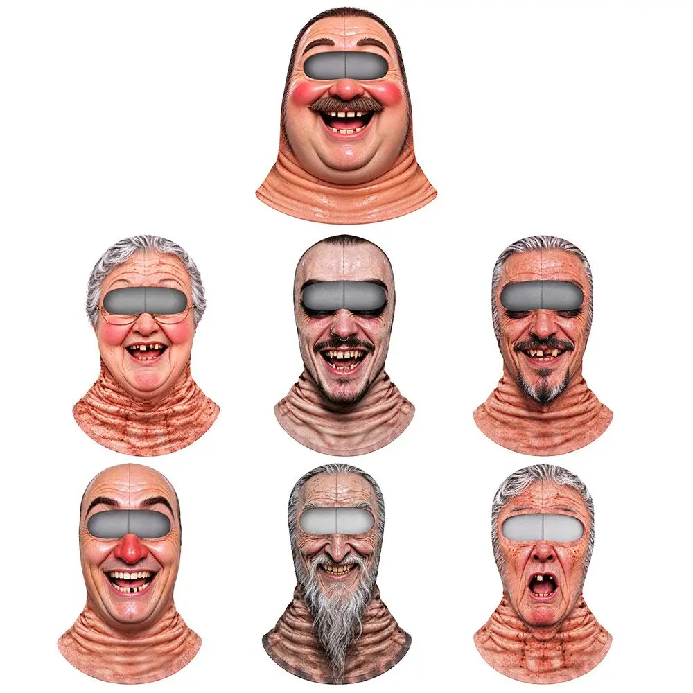 Funny Old Man Pattern Ski Mask 3D Face Printed Keep Warm Balaclava Cold-resistant Breathable Full Face Mask Costume Parties