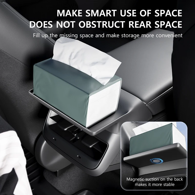 NovaAcc-bandeja de almacenamiento de ventilación trasera para Tesla Model Y 2024-2021 Model 3 2023-2021, caja de reposabrazos trasero, accesorios
