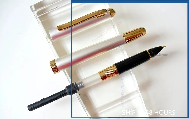 Shanghai For Hero 73 Extra Fine Iridium Pen Pearl White Gold Clip Copper Barrel Hooded Nib Vintage Accounting Fountain Pen（4pcs）