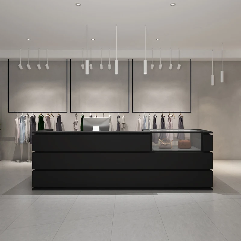 

Reception Table Compact Modern Design Wooden Counter Best for Beauty Salon Hotel Office Functional Decoration Customer Center