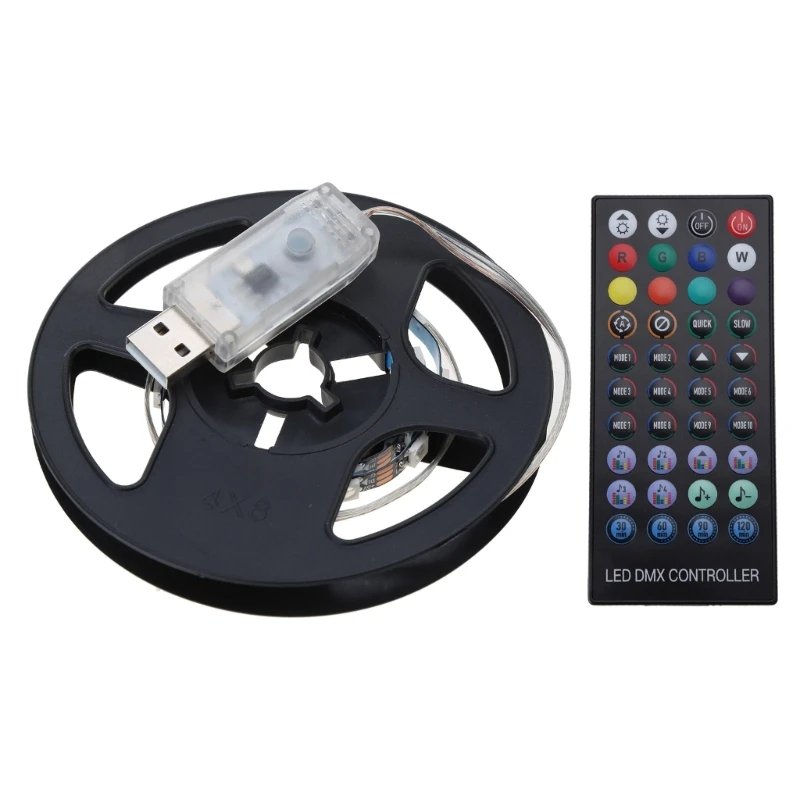 RGB LED Light Strip Base 8 Colors 400 Effects USB LED Light Strip Stand DIY Decoration for Game Sound/Music 45cm/18-in